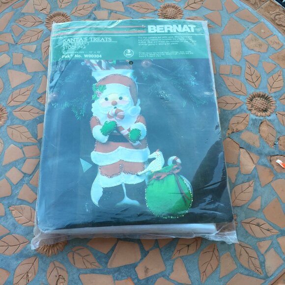 Bernat Santa’s Treats Felt Craft Stocking W00304 Stocking Project DIY Christmas - Picture 2 of 3